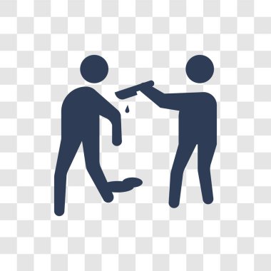 Cinayet simgesi. Trendy cinayet logo kavramı hukuk ve adalet koleksiyonundan şeffaf arka plan üzerinde