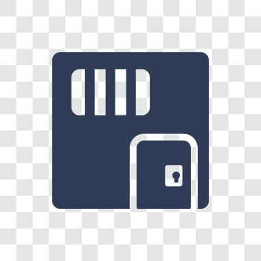 Hapishane simgesi. Trendy hapishane logo kavramı hukuk ve adalet koleksiyonundan şeffaf arka plan üzerinde