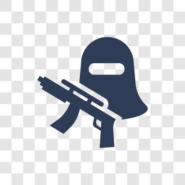 terörizm simgesi. Trendy terörizm logo kavramı hukuk ve adalet koleksiyonundan şeffaf arka plan üzerinde