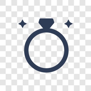 Elmas yüzük simgesi. Trendy elmas yüzük logo kavramı Luxury Collection şeffaf arka plan üzerinde