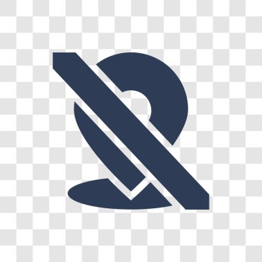 Simge yer. Haritalar ve konumlar koleksiyonundan şeffaf arka plan üzerinde logo kavramı trendy yer