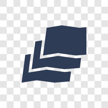 Harita katman simgesi. Haritalar ve konumlar koleksiyonundan şeffaf arka plan üzerinde moda harita katmanı logo kavramı