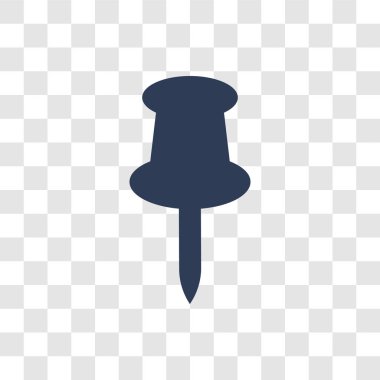 PIN simgesi itmek. Trendy itme PIN logosu kavram haritaları ve konumları koleksiyonundan şeffaf arka plan üzerinde