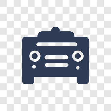 Amplifikatör simgesi. Trendy amplifikatör logo kavramı müzik koleksiyonundan şeffaf arka plan üzerinde