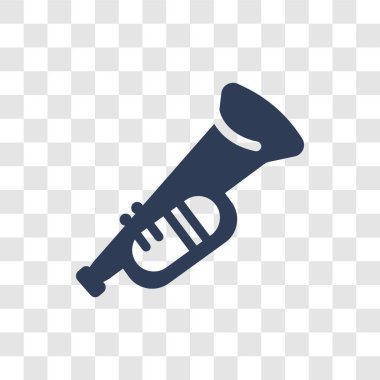 kornet simgesi. Trendy kornet logo kavramı müzik koleksiyonundan şeffaf arka plan üzerinde