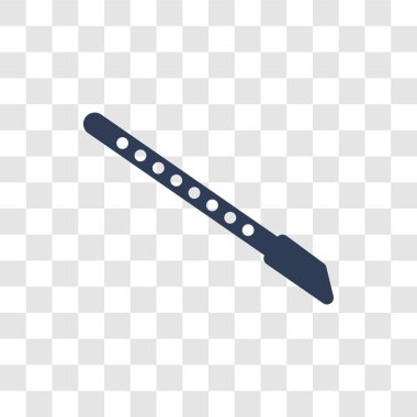 Flüt simgesi. Trendy flüt logo kavramı müzik koleksiyonundan şeffaf arka plan üzerinde