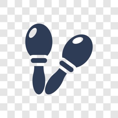 Maraca simgesi. Trendy Maraca logo kavramı müzik koleksiyonundan şeffaf arka plan üzerinde