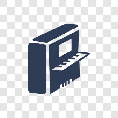 Piyano simgesi. Trendy piyano logo kavramı müzik koleksiyonundan şeffaf arka plan üzerinde