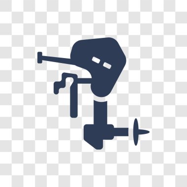 Tekne motoru simgesini. Trendy tekne motor logo kavramı deniz koleksiyonundan şeffaf arka plan üzerinde
