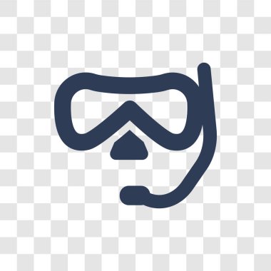 Dalış maske simgesi. Popüler dalış maske logo kavramı deniz koleksiyonundan şeffaf arka plan üzerinde