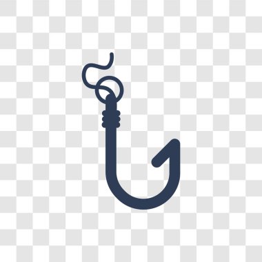 Kanca simgesi. Trendy kanca logo kavramı deniz koleksiyonundan şeffaf arka plan üzerinde