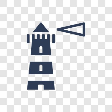 Deniz feneri simgesi. Trendy deniz feneri logo kavramı deniz koleksiyonundan şeffaf arka plan üzerinde