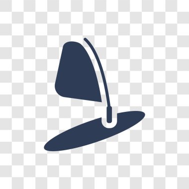 Yönetim Kurulu simgesi windsurf. Trendy Windsurf kurulu logo kavramı deniz koleksiyonundan şeffaf arka plan üzerinde