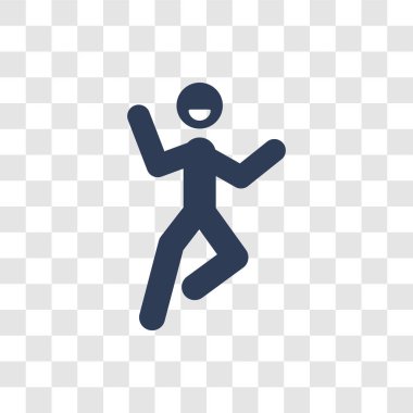 Mutlu bir adam simgesi. Son moda mutlu adam logo kavramı insanların koleksiyonundan şeffaf arka plan üzerinde