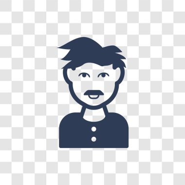 Babam yüz simgesi. Trendy baba yüz logo kavramı insanların koleksiyonundan şeffaf arka plan üzerinde