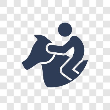 Adam Horseriding simgesi. Trendy adam Horseriding logo kavramı insanların koleksiyonundan şeffaf arka plan üzerinde
