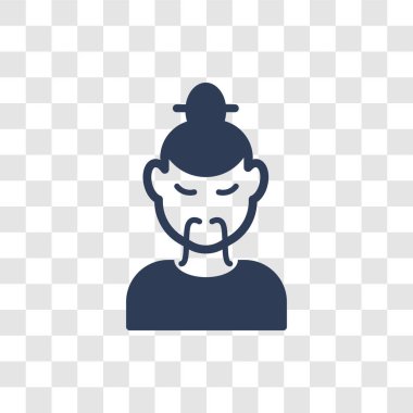 Eski Çinli simgesi. Trendy eski Çinli logo kavramı insanların koleksiyonundan şeffaf arka plan üzerinde