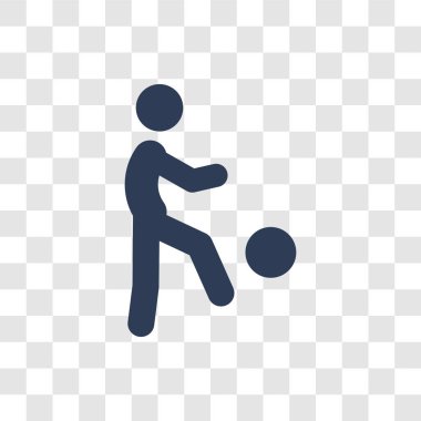 Bir top simgesi ile oynamak. İnsanlar koleksiyonundan şeffaf arka plan üzerine bir top logo konseptiyle moda oyun