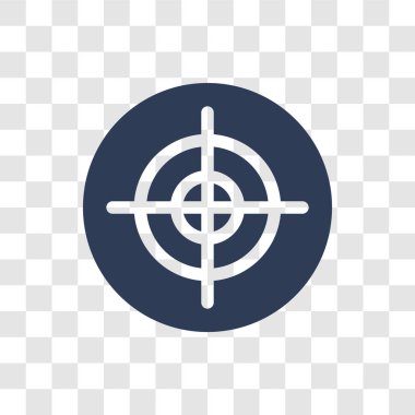 Silah hedef simgesini. Son moda silah hedef logo kavramı verimlilik koleksiyonundan şeffaf arka plan üzerinde