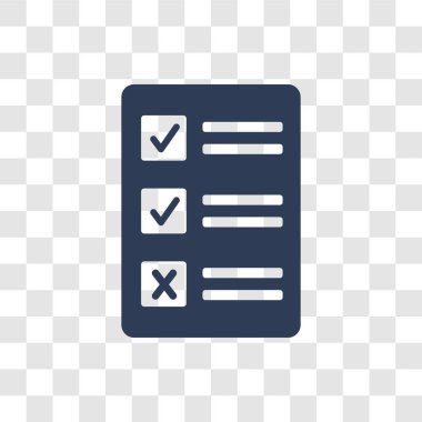 Görevler simgesini tıklatın. Trendy görevleri logo kavramı verimlilik koleksiyonundan şeffaf arka plan üzerinde