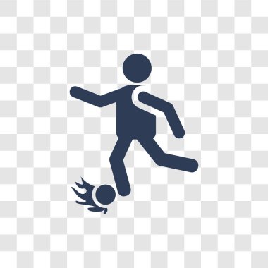 Futbol oyuncu oyun simgesi simgesi. Logo kavramı eğlence oyunları Collection şeffaf arka plan üzerinde trendy futbolcu