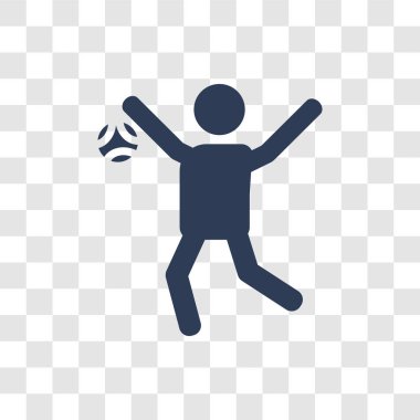 İnsanlar oynarken hentbol simgesi simgesi. Hentbol logo kavramı eğlence oyunları Collection şeffaf arka plan üzerinde trendy oynayanlar