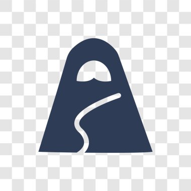 Hijab peçe simgesi. Trendy Hijab peçe logo kavramı din koleksiyonundan şeffaf arka plan üzerinde