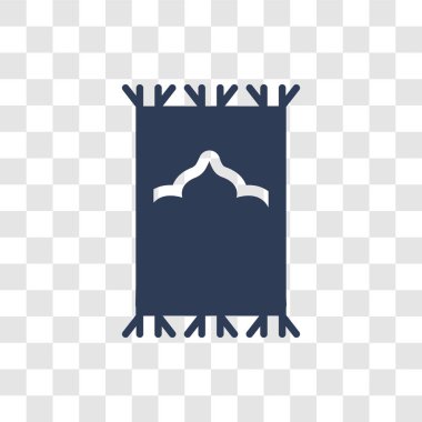 İslam dua halı simgesi. Trendy İslam dua halı logo kavramı din koleksiyonundan şeffaf arka plan üzerinde