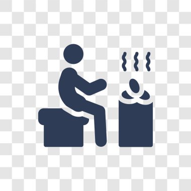 Dünya sauna simgesi. Trendy dünya sauna logo kavramı sauna koleksiyonundan şeffaf arka plan üzerinde