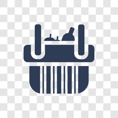 Pinic sepet simgesi. Trendy Pinic sepeti logo kavramı yaz koleksiyonundan şeffaf arka plan üzerinde