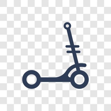 Tekme scooter simgesi. Trendy tekme scooter logo kavramı ulaşım koleksiyonundan şeffaf arka plan üzerinde