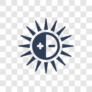 Parlaklık simgesi. Kullanıcı arayüzü ve Web gezinti koleksiyonundan şeffaf arka plan üzerinde trendy parlaklık logo kavramı