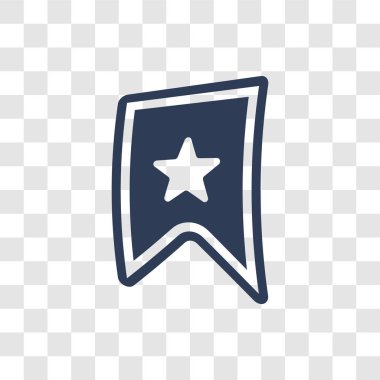 Yer imi simgesi. Kullanıcı arayüzü ve Web gezinti koleksiyonundan şeffaf arka plan üzerinde trendy yer imi logo kavramı