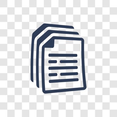 Belgeler simgesini. Kullanıcı arayüzü ve Web gezinti koleksiyonundan şeffaf arka plan üzerinde trendy belgeleri logo kavramı