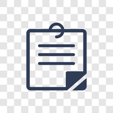 Not simgesi. Kullanıcı arayüzü ve Web gezinti koleksiyonundan şeffaf arka plan üzerinde trendy Not logo kavramı