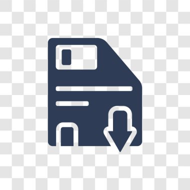 Simge kaydetmek. Kullanıcı arayüzü ve Web gezinti koleksiyonundan şeffaf arka plan üzerinde logo kavramı trendy kaydetmek