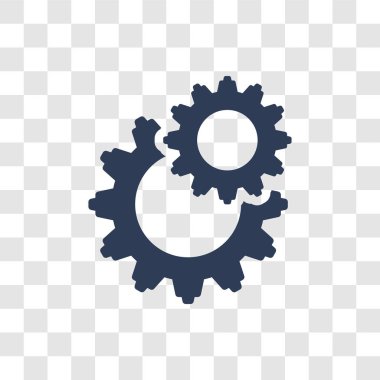 Ayarları simgesi. Modaya uygun ayarları logo kavramı Kullanıcı arayüzü ve Web gezinti koleksiyonundan şeffaf arka plan üzerinde