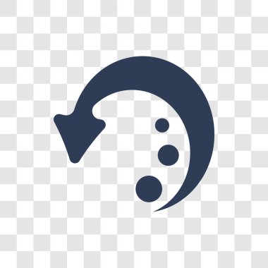 Simgesini geri almak. Kullanıcı arayüzü ve Web gezinti koleksiyonundan şeffaf arka plan üzerinde trendy geri alma logo kavramı