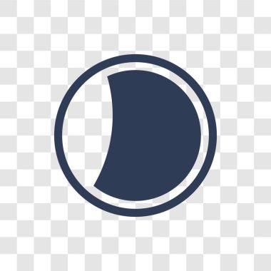 Azalan ay simge. Trendy Waning ay logo kavramı hava koleksiyonundan şeffaf arka plan üzerinde