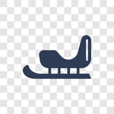 Kızak simgesi. Trendy kızak logo kavramı kış koleksiyonundan şeffaf arka plan üzerinde