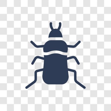 Böceği simgesi. Trendy böceği logo kavramı hayvanlar koleksiyonundan şeffaf arka plan üzerinde