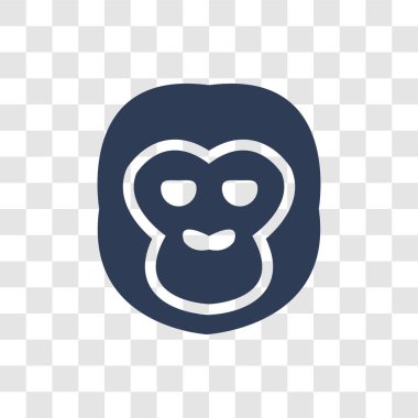 Goril simgesi. Trendy goril logo kavramı hayvanlar koleksiyonundan şeffaf arka plan üzerinde