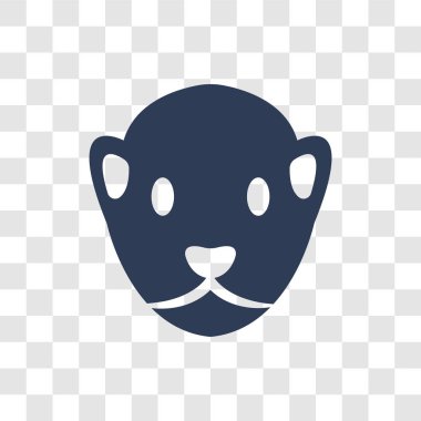 Su samuru simgesi. Trendy Otter logo kavramı hayvanlar koleksiyonundan şeffaf arka plan üzerinde