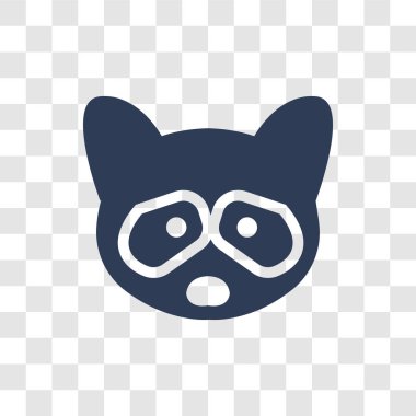 Racoon simgesi. Trendy Racoon logo kavramı hayvanlar koleksiyonundan şeffaf arka plan üzerinde