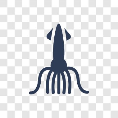 Kalamar simgesi. Trendy kalamar logo kavramı hayvanlar koleksiyonundan şeffaf arka plan üzerinde