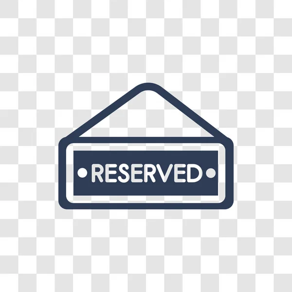 Ícone Reservado Conceito Logotipo Moda Reservada Fundo Transparente Coleção Hotel —  Vetores de Stock