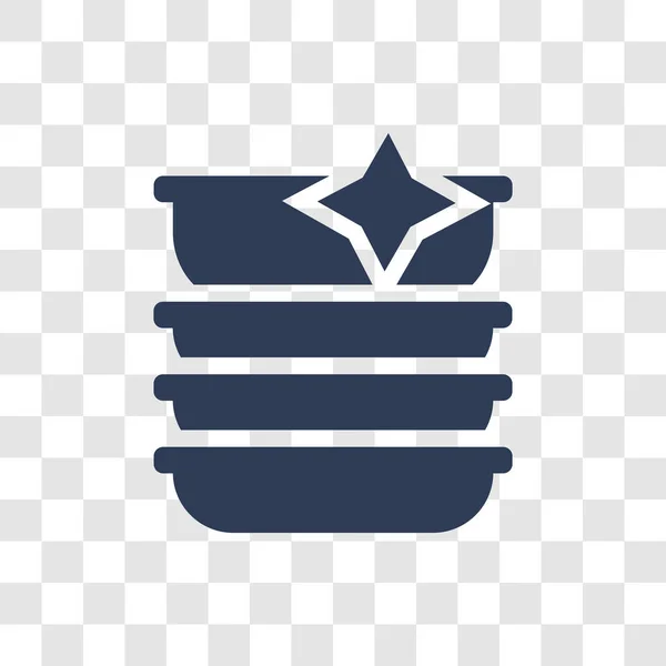 Ikona Czyste Naczynia Koncepcja Logo Modny Czystymi Naczyniami Przezroczystym Tle — Wektor stockowy