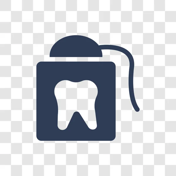 牙线图标 时尚的牙线标志概念透明背景从卫生收藏 — 图库矢量图片