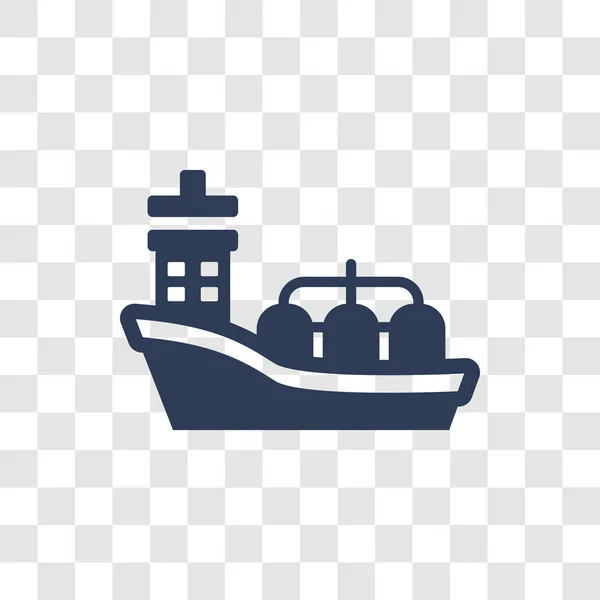 Icona Della Petroliera Trendy Oil Tanker Logo Concept Sfondo Trasparente — Vettoriale Stock