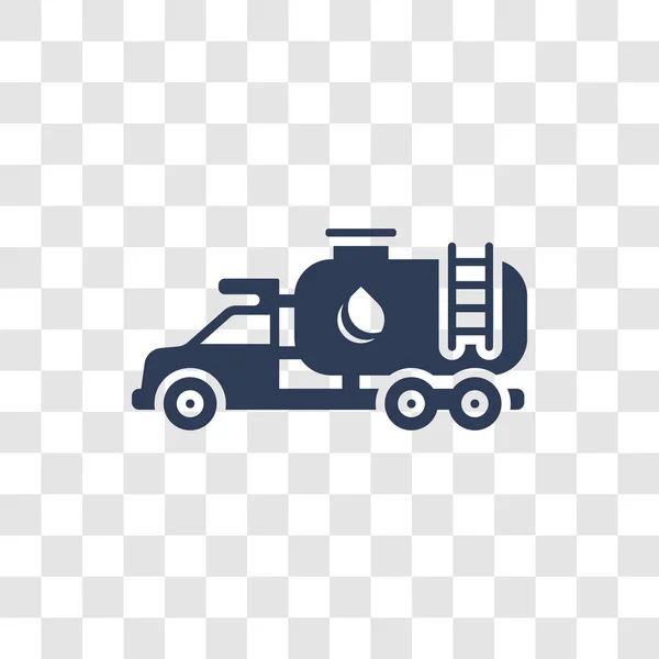 Tank Vrachtwagen Pictogram Trendy Tank Vrachtwagen Logo Concept Transparante Achtergrond — Stockvector